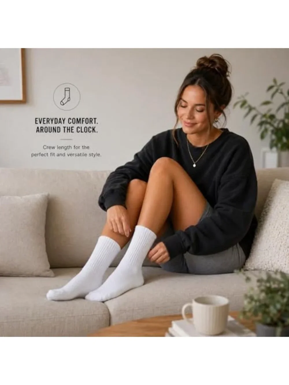 Cozy 72 Pairs Crew Socks for Men & Women | Unisex Cotton Athletic